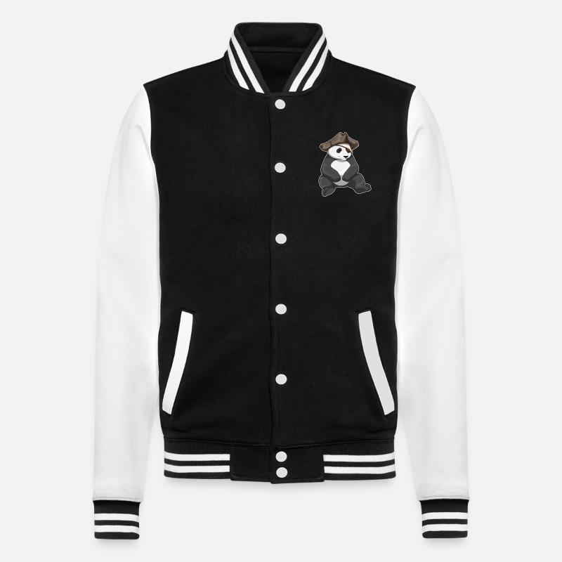 Panda Pirate Pirate Hat - College Sweat Jacket - black/white