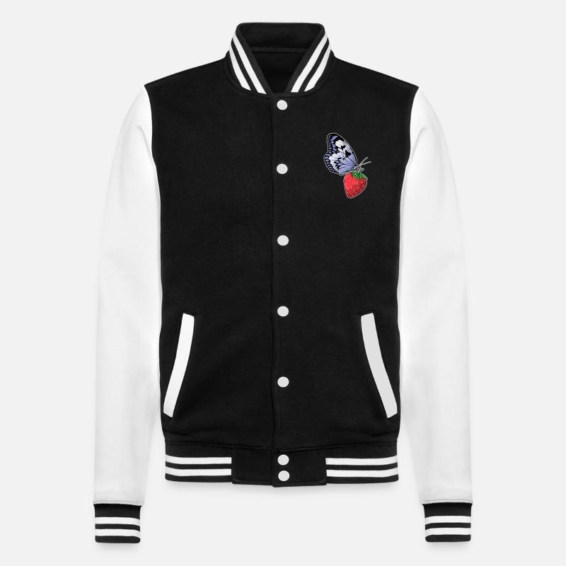 Fraise papillon - Veste Teddy - noir/blanc