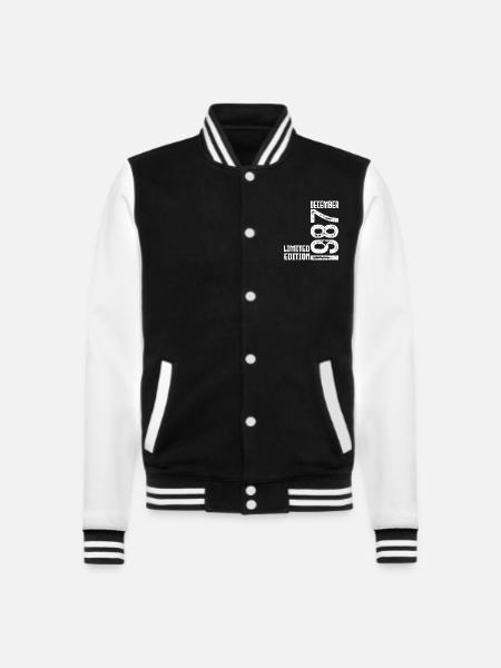 Geburtstagsgeschenk Dezember 1987. Dezember 1987. - College-Sweatjacke - Schwarz/Weiß