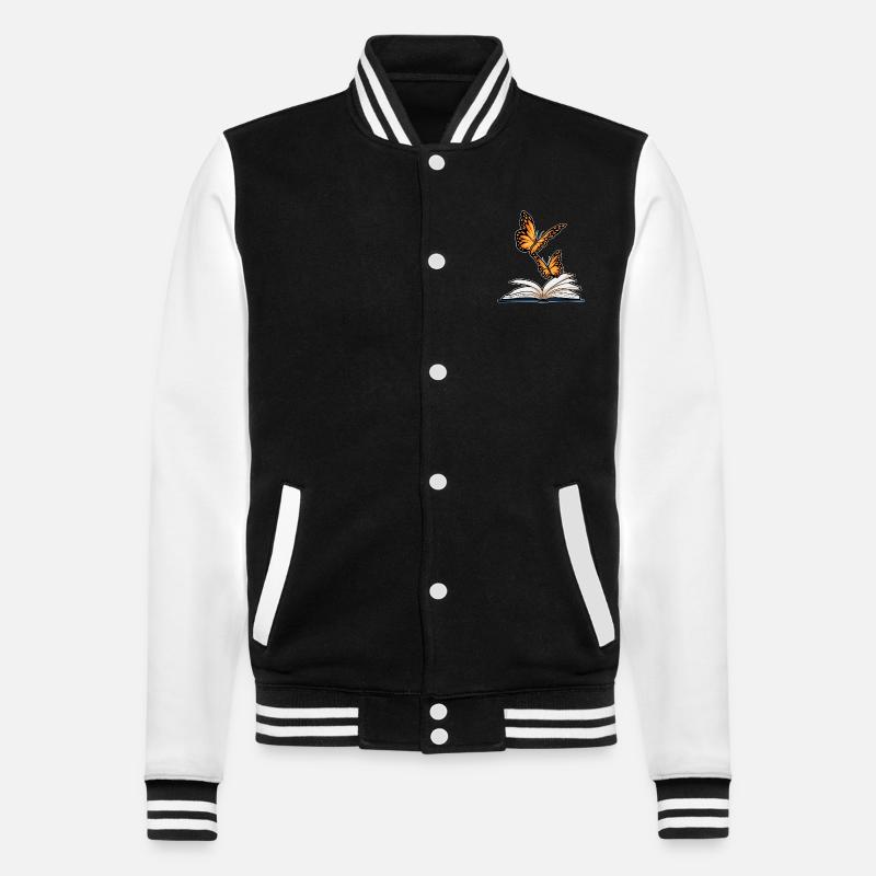 Butterfly Book - College Sweat Jacket - black/white