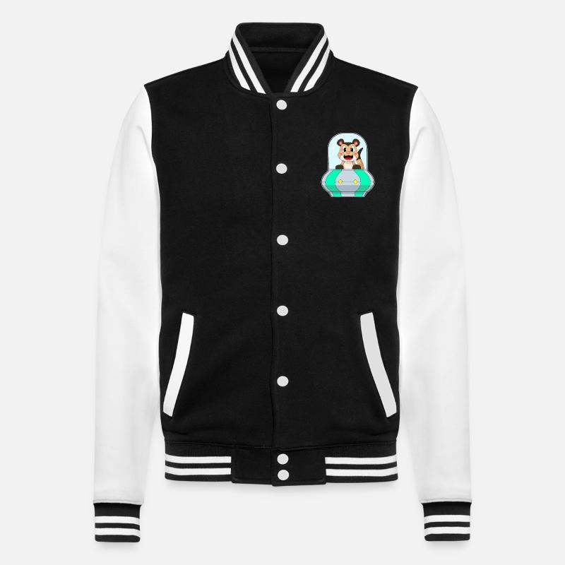 Erdmännchen mit Schiff - College-Sweatjacke - Schwarz/Weiß
