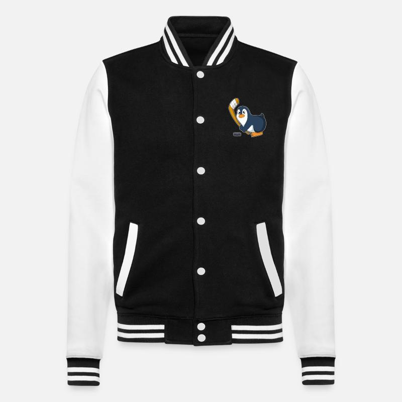 Pinguin Eishockey Eishockeyschläger - College-Sweatjacke - Schwarz/Weiß