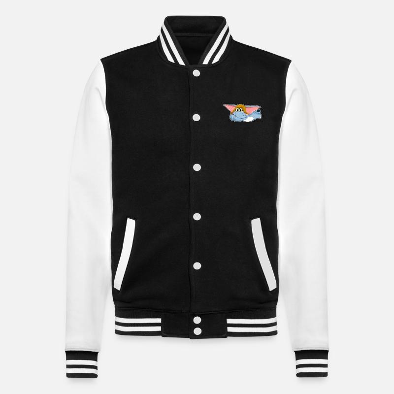 Elephant Pilot Pilot Cap - College Sweat Jacket - black/white