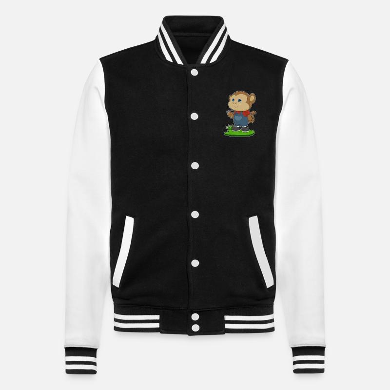 Monkey Craftsman Hammer - College Sweat Jacket - black/white