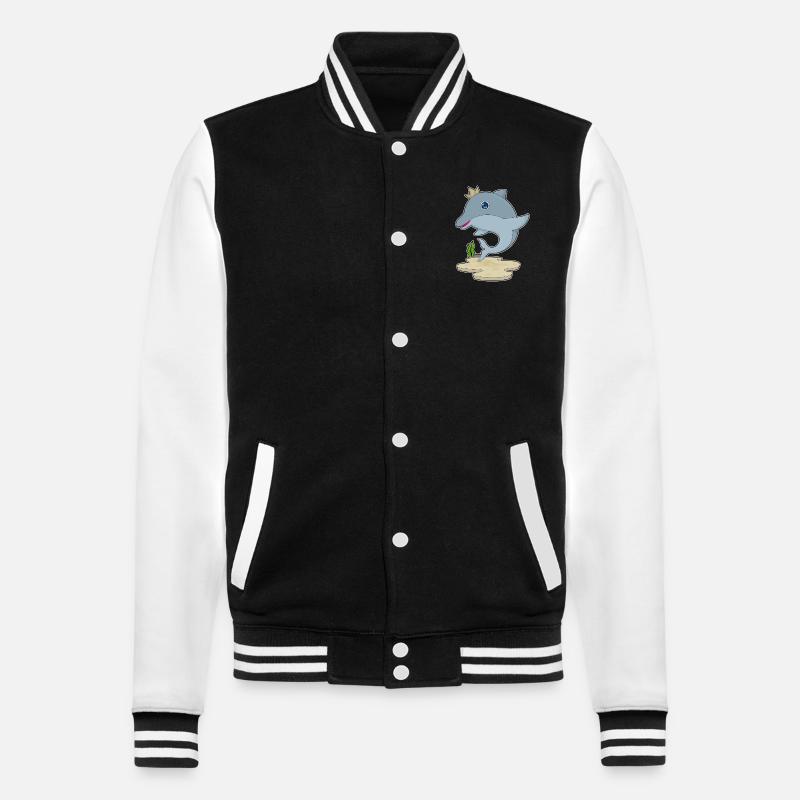 Dolphin King Crown - College Sweat Jacket - black/white