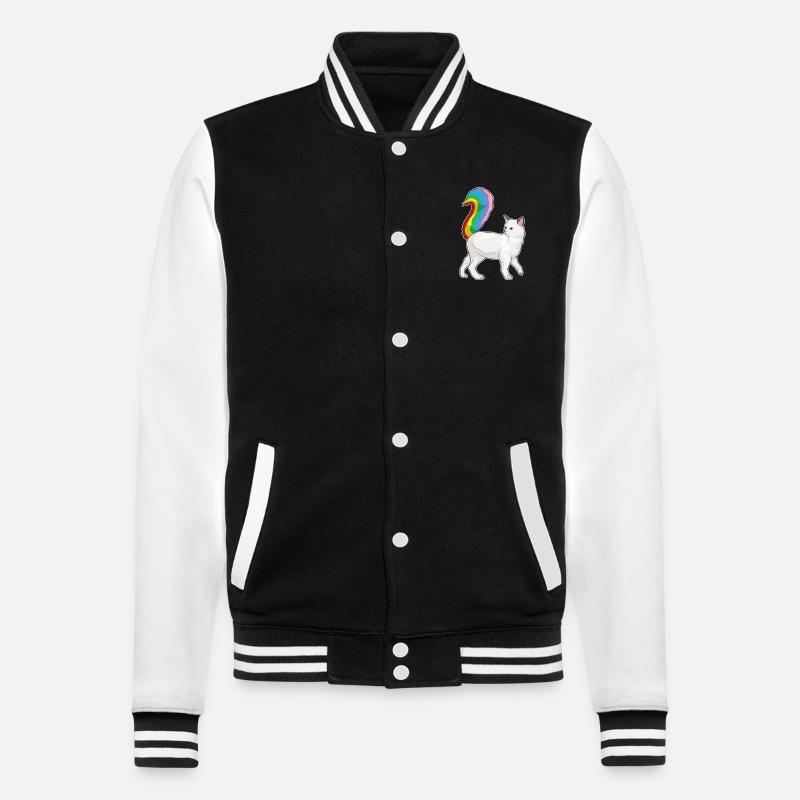 Arc-en-ciel de chat - Veste Teddy - noir/blanc
