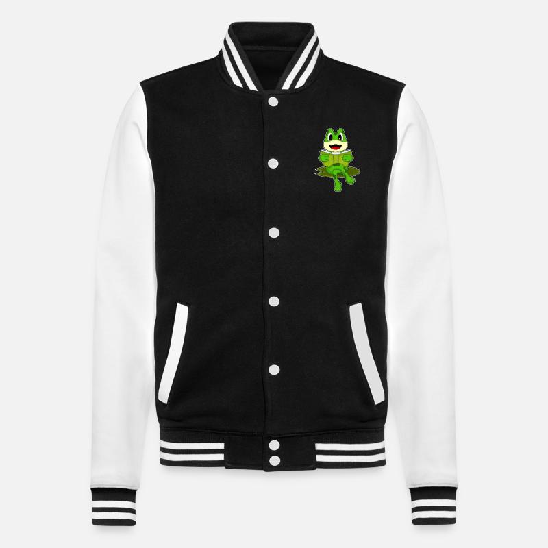 Frog Nerd Book - College Sweat Jacket - black/white