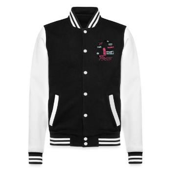 Jahrgang 1965 Geburtstagsgeschenk 1965 Tochter 1965 - College-Sweatjacke - Schwarz/Weiß - Vorne - Nik (191cm) & Marisol (170cm)