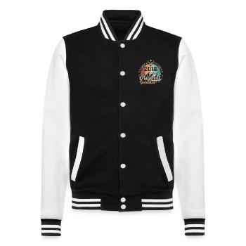 December 2016 Birthday Gift - December 2016 - College Sweat Jacket - black/white - Front - Nik (191cm) & Marisol (170cm)