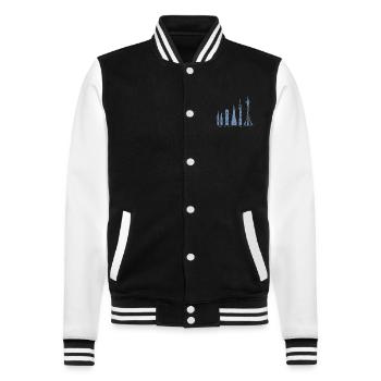 Tallest Skyscrapers Clouds Buildings Mega Towers - College Sweat Jacket - black/white - Front - Nik (191cm) & Marisol (170cm)