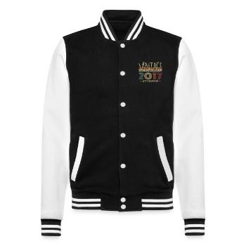Vintage 2017 Retro Birthday Gift2017 - College Sweat Jacket - black/white - Front - Nik (191cm) & Marisol (170cm)