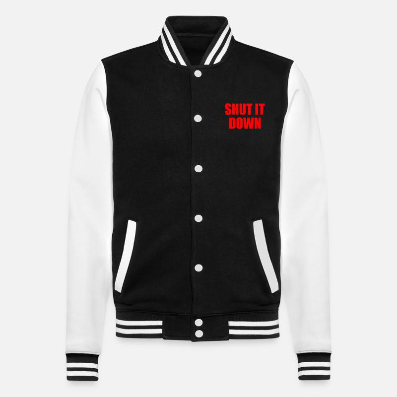 Shut it down - College-Sweatjacke - Schwarz/Weiß