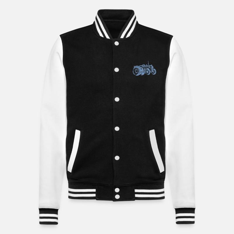 Traktor Silhouette Bauer Landwirtschaft - College-Sweatjacke - Schwarz/Weiß