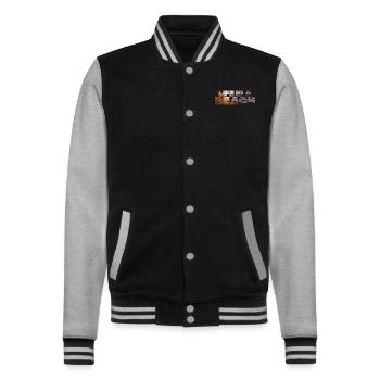 Life is a Beach - Summer / Sun / Beach - College Sweat Jacket - black/heather grey - Front - Nik (191cm) & Marisol (170cm)
