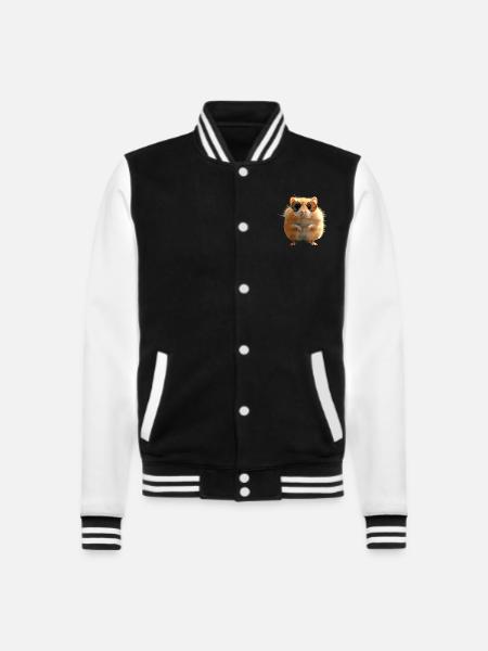 Hamster mit Sonnenbrille Goldhamster Süße Hamster - College-Sweatjacke - Schwarz/Weiß