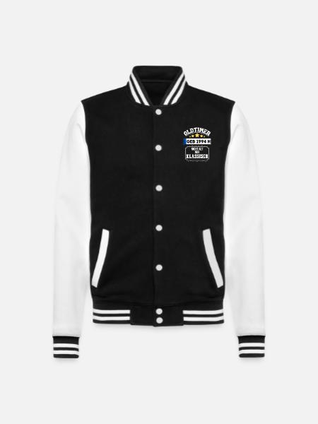 Oldtimer 1994 nicht alt nur Klassisch geschenk - College-Sweatjacke - Schwarz/Weiß