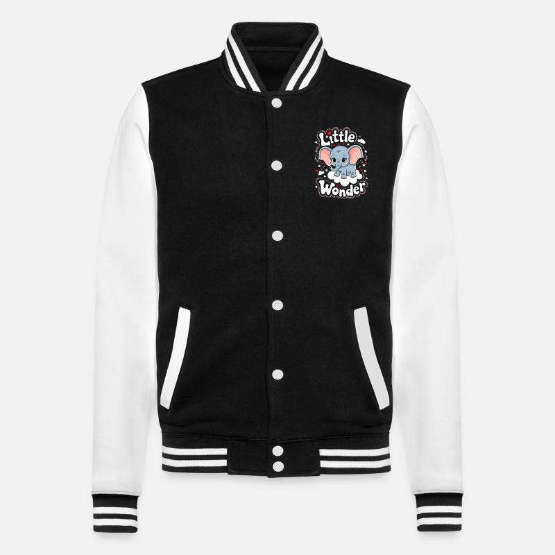 Kleines Wunder Elefantenkind - College-Sweatjacke - Schwarz/Weiß