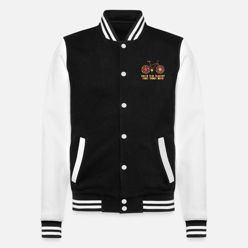 Vélo Fleurs Années 70 - Veste Teddy - noir/blanc