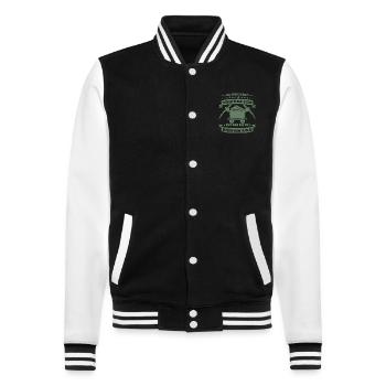 Bergbau Shirt Alle haben gesagt - College-Sweatjacke - Schwarz/Weiß - Vorne - Nik (191cm) & Marisol (170cm)