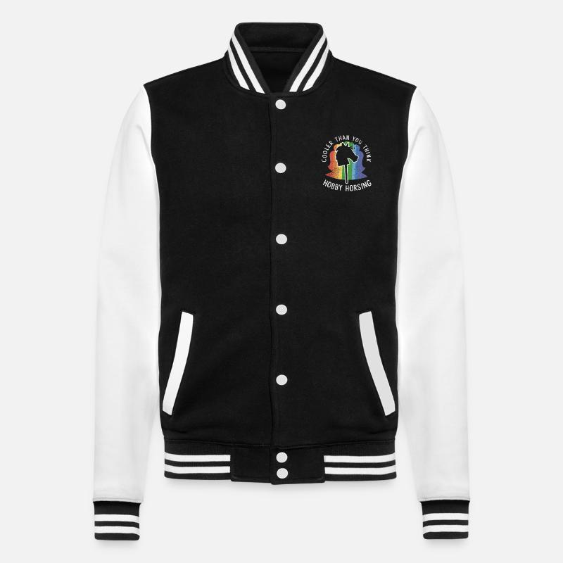 Plus cool que vous ne le pensez Hobby Horse Riding Drôle - Veste Teddy - noir/blanc