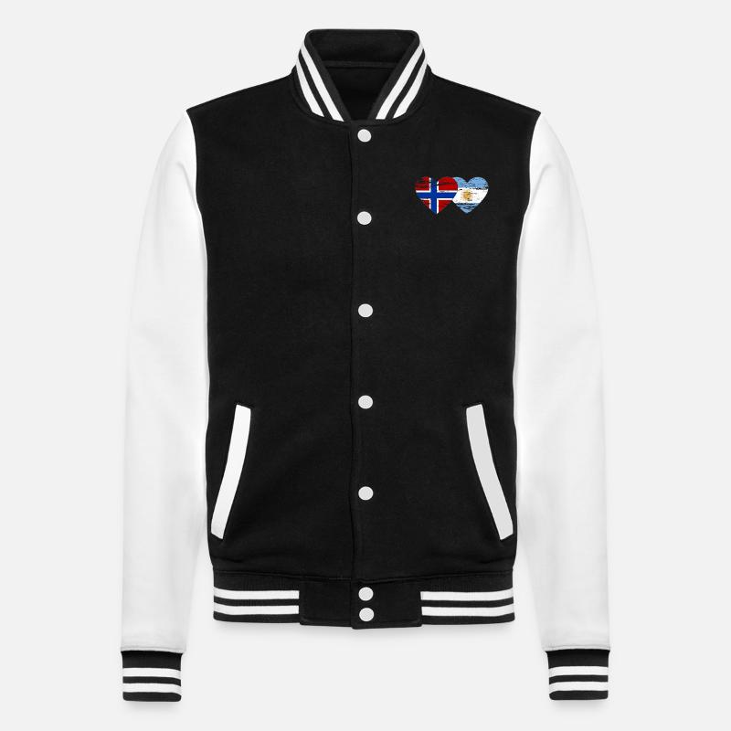 Norvège Argentine Drapeau utilisé - Veste Teddy - noir/blanc
