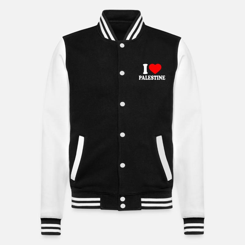 I love palestine - Veste Teddy - noir/blanc
