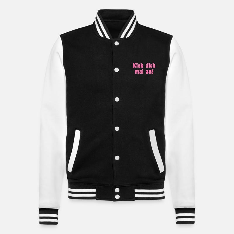 Model Saying Berlin - College Sweat Jacket - black/white