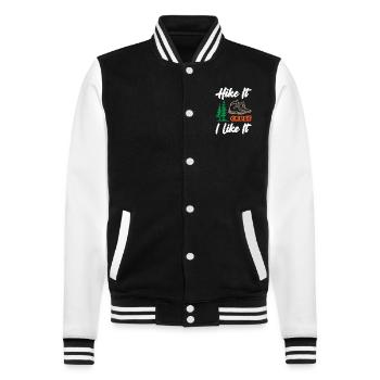 Hike It Cause I Like It - College Sweat Jacket - black/white - Front - Nik (191cm) & Marisol (170cm)