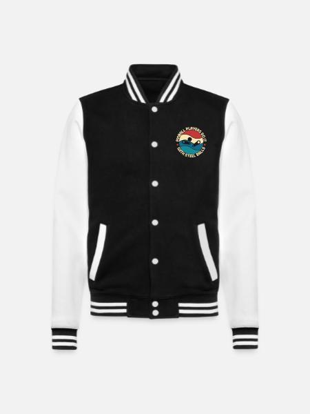 Pinball Players Do It With Steel Balls Retro Motif - College-Sweatjacke - Schwarz/Weiß