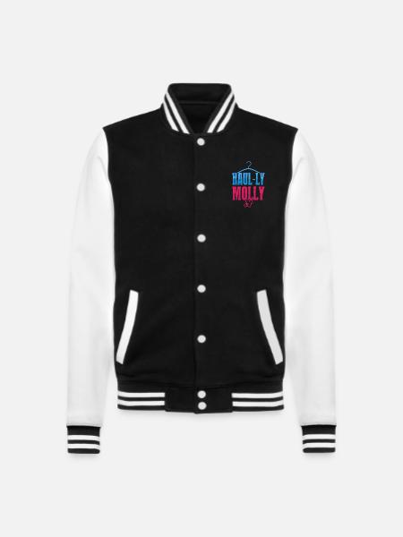 Thrift Shopper Haul-ly Molly Thrift Store - College-Sweatjacke - Schwarz/Weiß