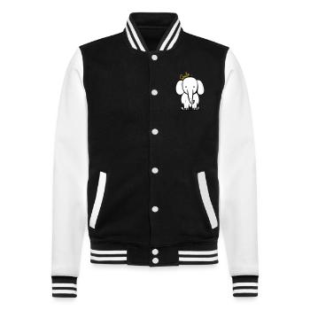 Elephant smile - College Sweat Jacket - black/white - Front - Nik (191cm) & Marisol (170cm)