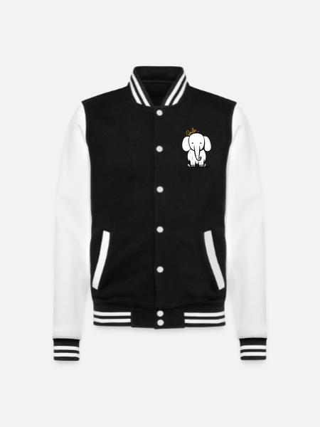 Elephant smile - College Sweat Jacket - black/white