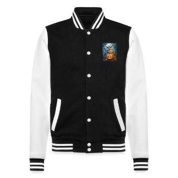 Halloween Geschenk Frauen Eule Männer Kinder Deko - College-Sweatjacke - Schwarz/Weiß - Vorne - Nik (191cm) & Marisol (170cm)