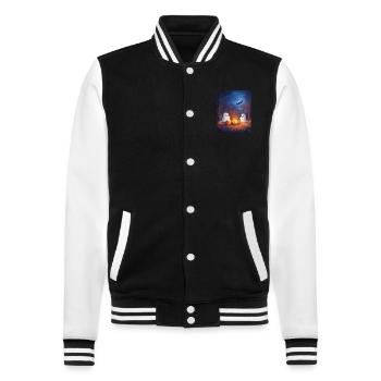 Halloween Gift Women Spirit Men Kids Decoration - College Sweat Jacket - black/white - Front - Nik (191cm) & Marisol (170cm)