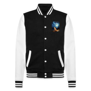 fuchs, Sternennacht, Van Gogh, Style - College-Sweatjacke - Schwarz/Weiß - Vorne - Nik (191cm) & Marisol (170cm)