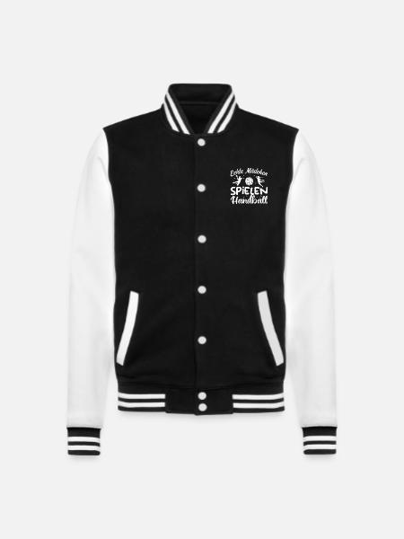 Echte Mädchen spielen Handball - College Sweat Jacket - black/white