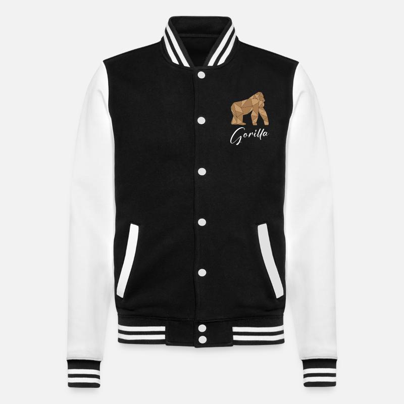 Gorilla - College-Sweatjacke - Schwarz/Weiß