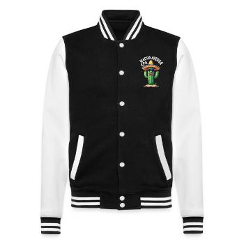 Nacho Average CPA, Cactus Humor - College Sweat Jacket - black/white - Front - Nik (191cm) & Marisol (170cm)