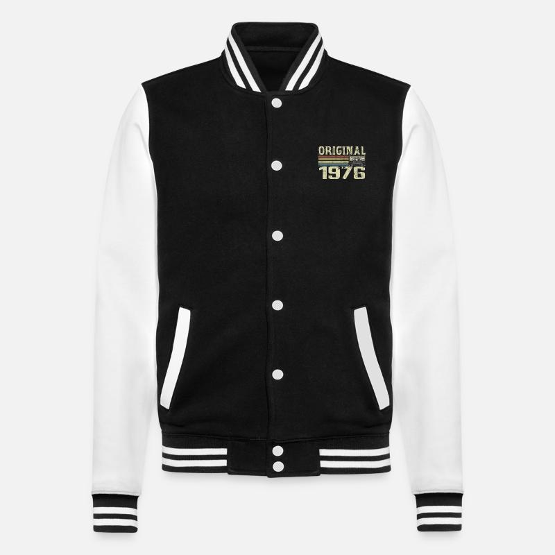 1976-Geburtstagsfeiern - Retro-1976-Geschenk - College-Sweatjacke - Schwarz/Weiß