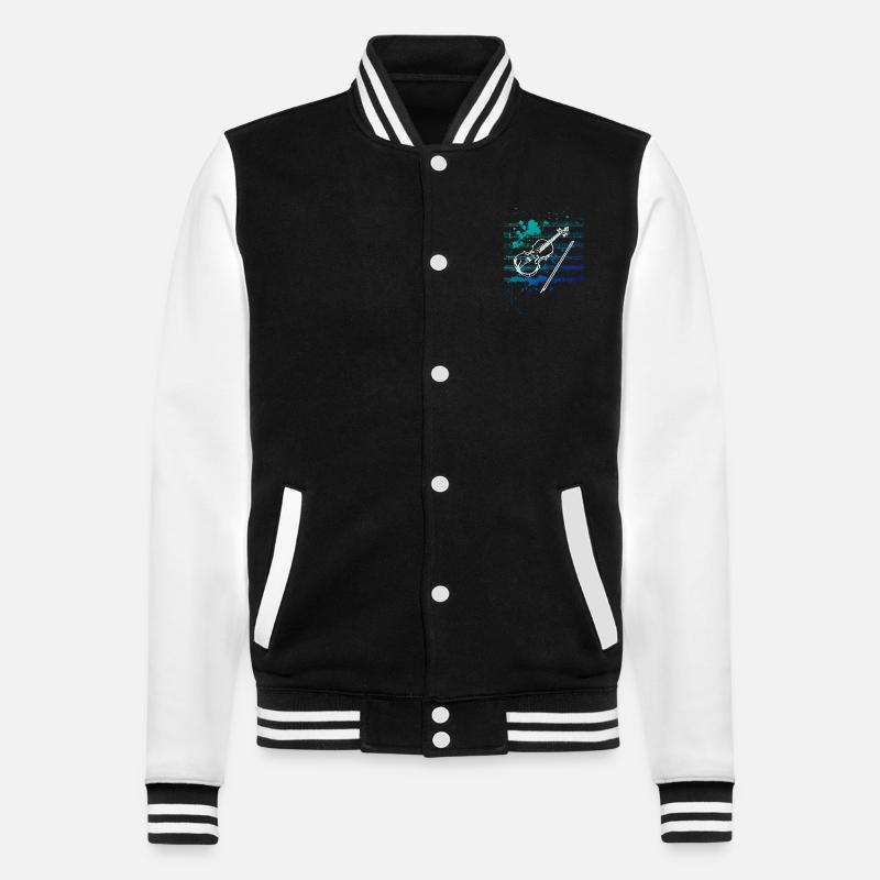 Violinenliebe - College-Sweatjacke - Schwarz/Weiß