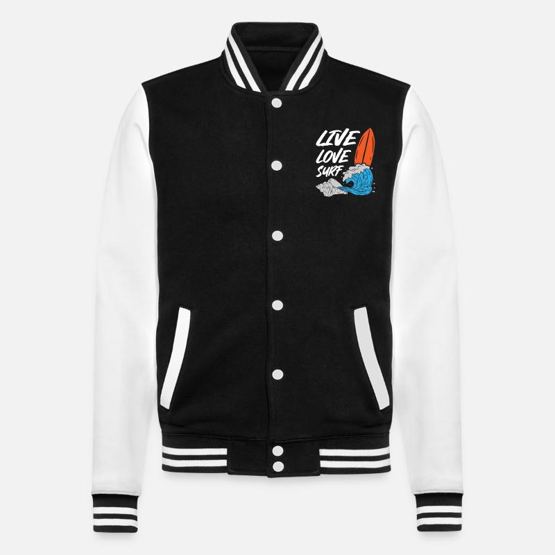 Surf d’amour en direct - Veste Teddy - noir/blanc