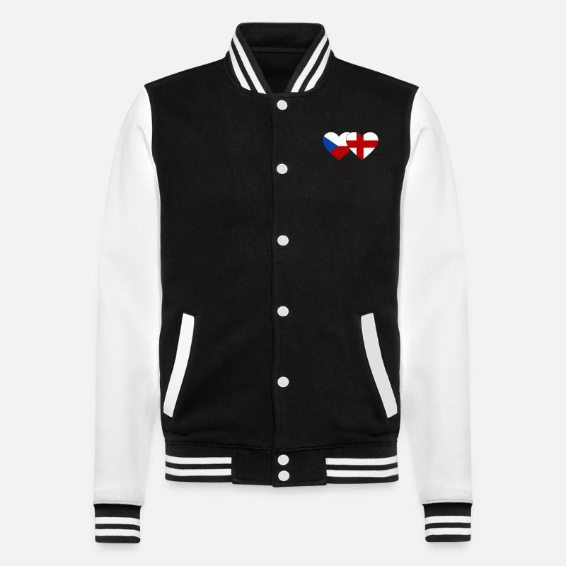 République tchèque Angleterre Drapeau Coeur - Veste Teddy - noir/blanc