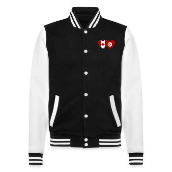 Drapeau du Canada et de la Tunisie - Veste Teddy - noir/blanc - Devant - Nik (191cm) & Marisol (170cm)