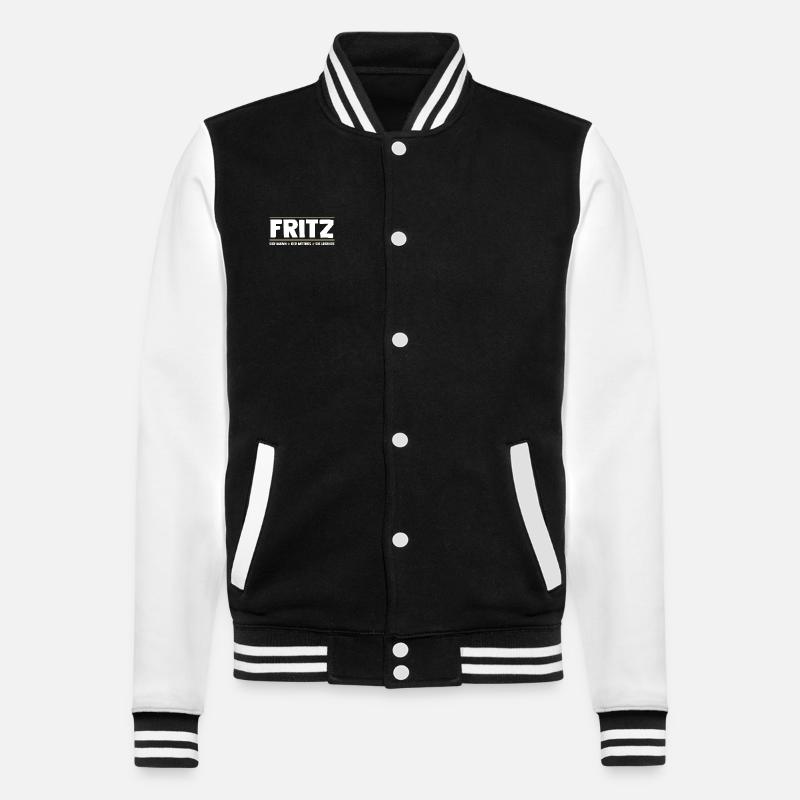Fritz - College-Sweatjacke - Schwarz/Weiß