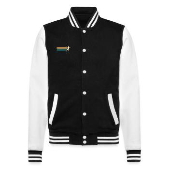 Handballer Handball - College-Sweatjacke - Schwarz/Weiß - Vorne - Nik (191cm) & Marisol (170cm)