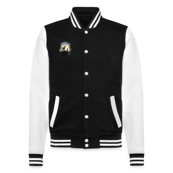 Epic Husky Dog Child Friendship - College Sweat Jacket - black/white - Front - Nik (191cm) & Marisol (170cm)
