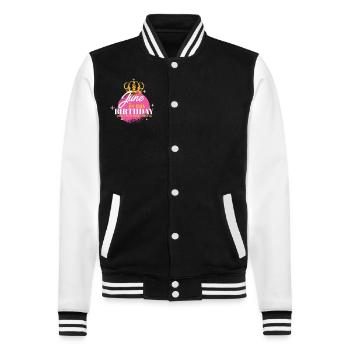 June Is My Birthday Yes The Whole Month Born in - College-Sweatjacke - Schwarz/Weiß - Vorne - Nik (191cm) & Marisol (170cm)