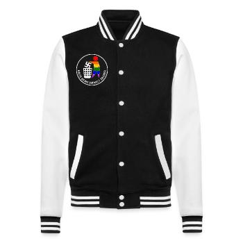 Gegen rechts - halte deine umwelt sauber - College-Sweatjacke - Schwarz/Weiß - Vorne - Nik (191cm) & Marisol (170cm)