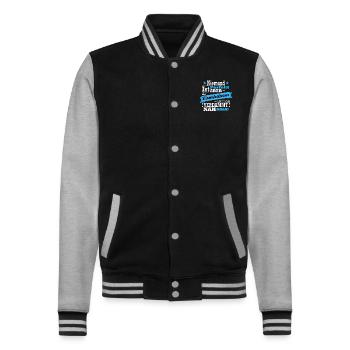 Eisenbahner, Lokomotiven und Zug Fan - College-Sweatjacke - Schwarz/Grau meliert - Vorne - Nik (191cm) & Marisol (170cm)