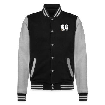 GG Top Diff Gamer Gaming - College-Sweatjacke - Schwarz/Grau meliert - Vorne - Nik (191cm) & Marisol (170cm)